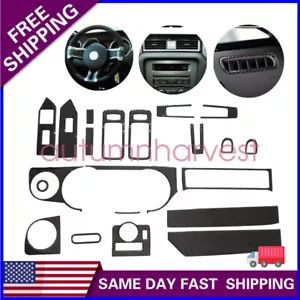 For Ford Mustang 2009-2013 21Pcs Carbon Fiber Full Set Interior Decor Cover Trim - Foto 1 di 17