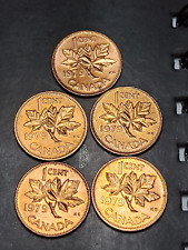 1979 CANADA 1 CENT/PENNY LOT OF 5 NICE LUSTER PB497