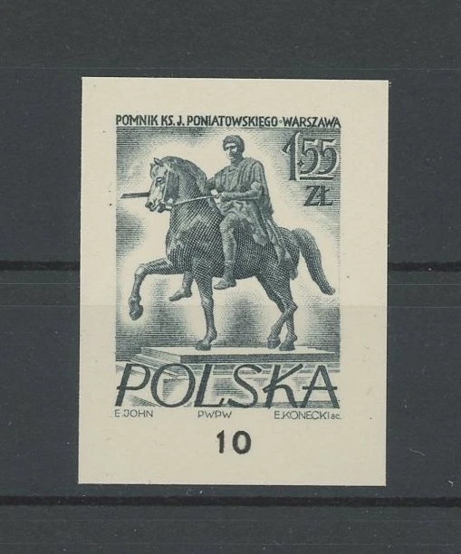 波兰黑色印花 1958 年罕见!! MONUMENT 马 m3999 — 第 1/1 张图片