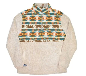 Simply Southern 1/4 Zip Sherpa Fleece Pullover Sweater Aztec Bears Boho Small - Picture 1 of 6