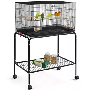 Flight Bird Cage for Parakeet Budgie Finch Lovebird w/ Detachable Stand&Wheels - Picture 1 of 12