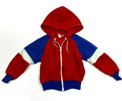 Chaqueta de chándal vintage Buster marrón infantil 24M roja blanca azul con cremallera Foto 1 de 4