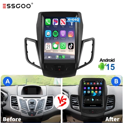 9.7" For Ford Fiesta 2009-2020 Android 15 Car Stereo Radio GPS CarPlay RDS WIFI Foto 1 de 4