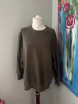 Moletom feminino Aerie Down To Earth gola redonda tamanho grande P - Imagem 1 de 4