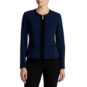 Black Label by Evan Picone marineblauer formeller Blazer Jacke Größe 6 Small - Bild 1 von 7
