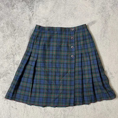 Falda escocesa vintage Pendleton de lana plisada Argyle tartán talla 12 línea A EE. UU. Foto 1 de 4