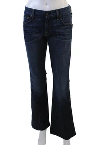 Pantaloni denim 7 For All Mankind donna midrise lavaggio scuro gamba dritta taglia 28 - Foto 1 di 7