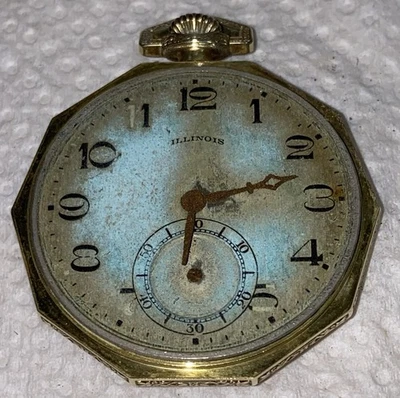 Illinois Springfield Pocket Watch, 14K Gold Filled Wadsworth 23 Jewels Vintage - Image 1 of 4