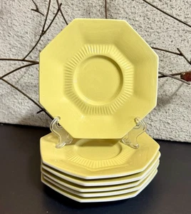 6er Set Independence Ironstone 60er Jahre Narzissengelb von Interpace Japan Untertassen - Bild 1 von 7
