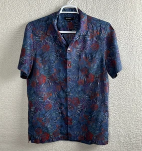 Jim Thompson Leinenhemd Herren XL (Slim Fit oder US~L) Schlaufenkragen Abstrakt Blumen - Bild 1 von 11