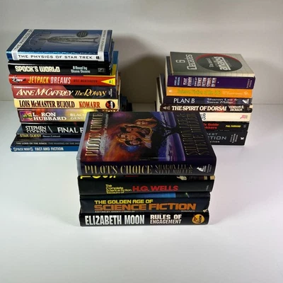 80s & 90s Asimov, Coonts, Komarr Star Trek Science Fiction HC PB Book Lot (22x) - Image 1 of 4