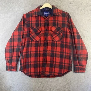 Vintage Northern Summit Jacket Men Large Red Plaid Lined Wool Blend Shacket - Picture 1 of 10