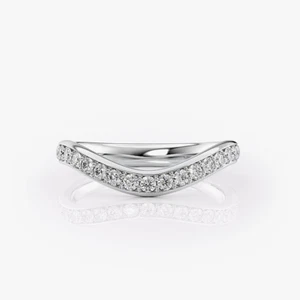 18K white Gold Diamond Band Engagement Round Cut 3.0 MM Lab Created 0.50 Carat - Picture 1 of 10