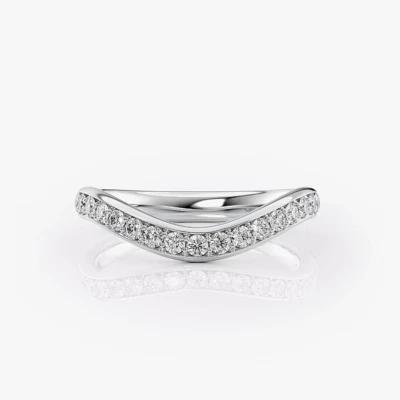 18K White Gold 0.50 Ct Lab Created Round Cut Diamond Engagement Band 3.0 MM - Image 1 of 4