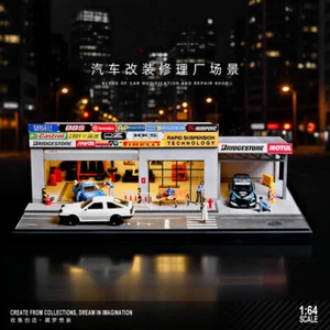 1/64 Diorama Estacionamiento Coche Modelo LED Coche Tuning Garaje Escena Pantalla Modelo Juguete - Imagen 1 de 28