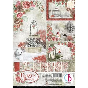 FROZEN ROSES A4 Creative Paper Pack 9 Double-Sided Sheets CIAO BELLA CBCL039 New - Picture 1 of 1