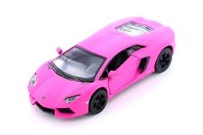 Matte Pink Lamborghini Aventador LP700-4 Diecast Model Toy Car 1:38 Scale 5" 