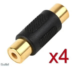 4x RCA Coupleur adaptateur femelle High Quality Coupler Adapter female / female - Foto 1 di 5