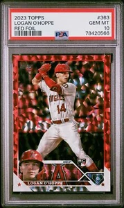 2023 Topps #363 Logan O'Hoppe Red Foil PSA 10 - Picture 1 of 2