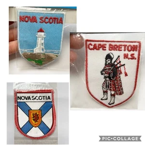 Vintage Neu aus altem Lagerbestand Nova Scotia Aufnäher Menge 3 Flagge Wappen, Cape bretonischer Dudelsack, Leuchtturm - Bild 1 von 8