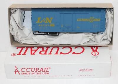 Accurail 3111 HO 40' PD Steel Box Car Kit L&N 46237 Blue NIB - Image 1 of 2