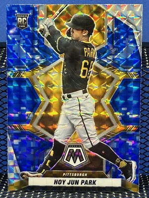 2022 Panini Mosaic HOY JUN PARK Pittsburgh Pirates Blue Camo Prizm RC Rookie - Image 1 of 2