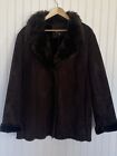 Vintage Braetan Women&#39;s Brown Faux Suede Fur Jacket Coat 3X EUC Toggles