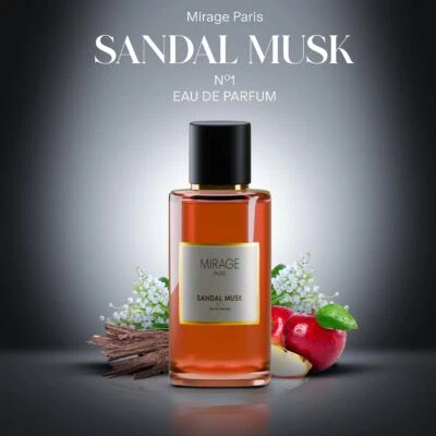 AS SHOW Mirage Paris Sandal Musk No.1 Pheromone Perfume with 30% Fragrance Oil Content