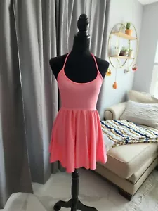 American Apparel Magenta Pink Lycra Skater Dress Halter Back Tie Size XS - Picture 1 of 4