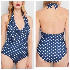 ModCloth The Reese One Piece Swimsuit Small Women's Blue - Picture 1 of 10
