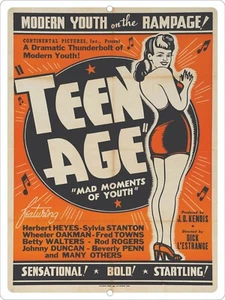 Letrero de metal publicidad retro Teen Age Mad Moments 9x12 NUEVO - Imagen 1 de 3
