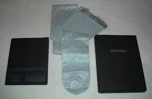 NIB Women's AUTHENTIC Chanel Tights With Logo And Sequin Color Silver Size M - Picture 1 of 17