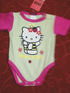 body neonato Hello Kitty verde/fuxia 9 mesi - Imagen 1 de 4