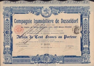 Compagnie Immobiliere de Dusseldorf iss Paris/France  1905 -Imprimerie Richard - Picture 1 of 1