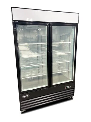 New FREEZER 2 Double Door Glass Front Reach In FREEZER FROZEN FOOD Merchandiser