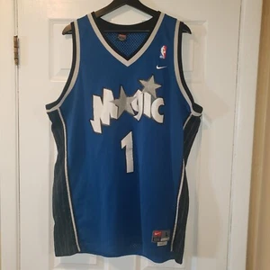 Y2K Vintage Nike Team Men's Orlando Magic Blue McGrady #1 STITCHED Jersey Size L - Picture 1 of 5