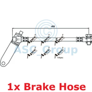 Apec Braking 410mm Disc Brake Caliper Flexible Rubber Hose HOS3726 - Picture 1 of 1