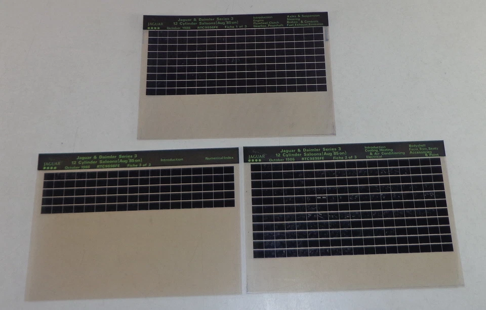 Microfiche Catalogo Ricambi Jaguar & Daimler Serie 3,12 Cilindro Saloons Di - Immagine 1 di 1