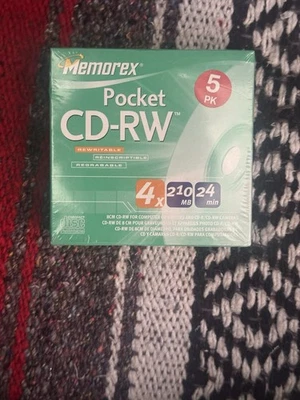 Memorex Pocket CD-RW (8cm CD / 4x / 210MB / 24min) 5 Pack BNIB Sealed - Image 1 of 4