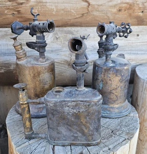 Lote de 3 sopletes antiguos de latón de Clayton y Lambert/Turner Detroit - Imagen 1 de 14