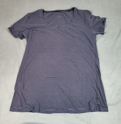 Lululemon Shirt Womens Medium Purple Lightweight Stretch Striped Casual Top - Image 1 of 4