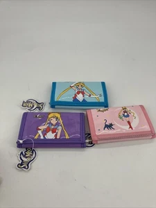 CON ETIQUETA *SAILOR MOON* MONEDERO Bolso para llaves x3 Rosa, PÚRPURA Y AZUL 1999 - Imagen 1 de 7