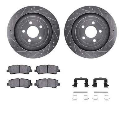 For Ford Mustang 15-23 Brake Kit eLINE Series Drilled & Slotted Rear Brake Kit w - Imagem 1 de 4
