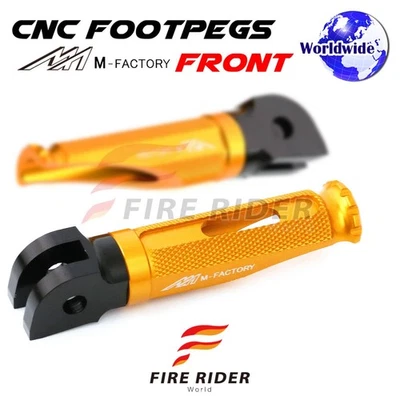 Clavijas de pie CNC Gold Rider Shinobi para Aprilia RSV4 1000 R de fábrica 13 14 15 16 17 Foto 1 de 4
