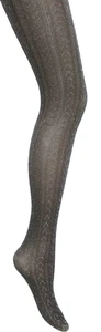 Women's Sparkly Tights-Chevron Black/Silver Pattern Shimmer Lurex- - Picture 1 of 5