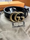 Womens Gucci Black Big Leather Belt Size 85 100% Authentic Receipt Available