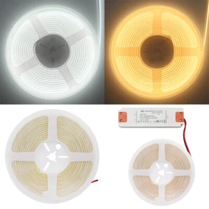 IP65 12W LED Strip Light Continuous COB Illumination Tape 5M 12V Outdoor Indoor - Bild 1 von 33