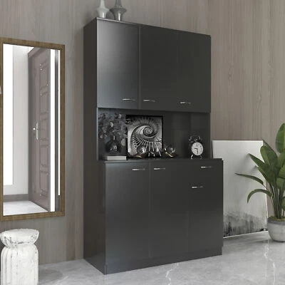 70.87"Wardrobe Storage Cabinet Floor Kitchen Cupboard W/Shelf Doors Drawer Black - Image 1 of 4