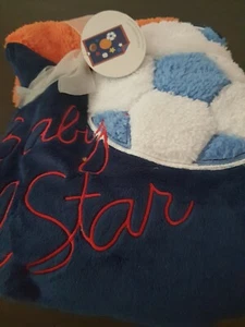 Koala Baby NWT All Star Sport Blue Red Baby Blanket Sherpa Football Basketball - Picture 1 of 7