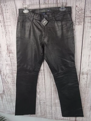 Pantalones Gap Vintage Y2K 2000 Cuero Genuino Bootcut en Negro 4 Nuevos Foto 1 de 4